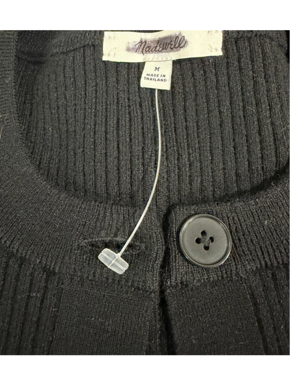 NWOT Madewell Whipstitched Longline Cardigan in Merino Blend black size medium - Picture 8 of 10